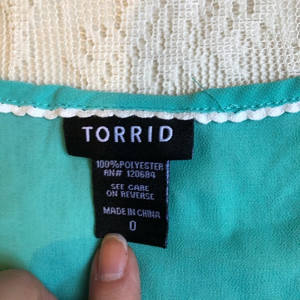 Torrid sheer embroidered swing high low ta… - Picture 3 of 7